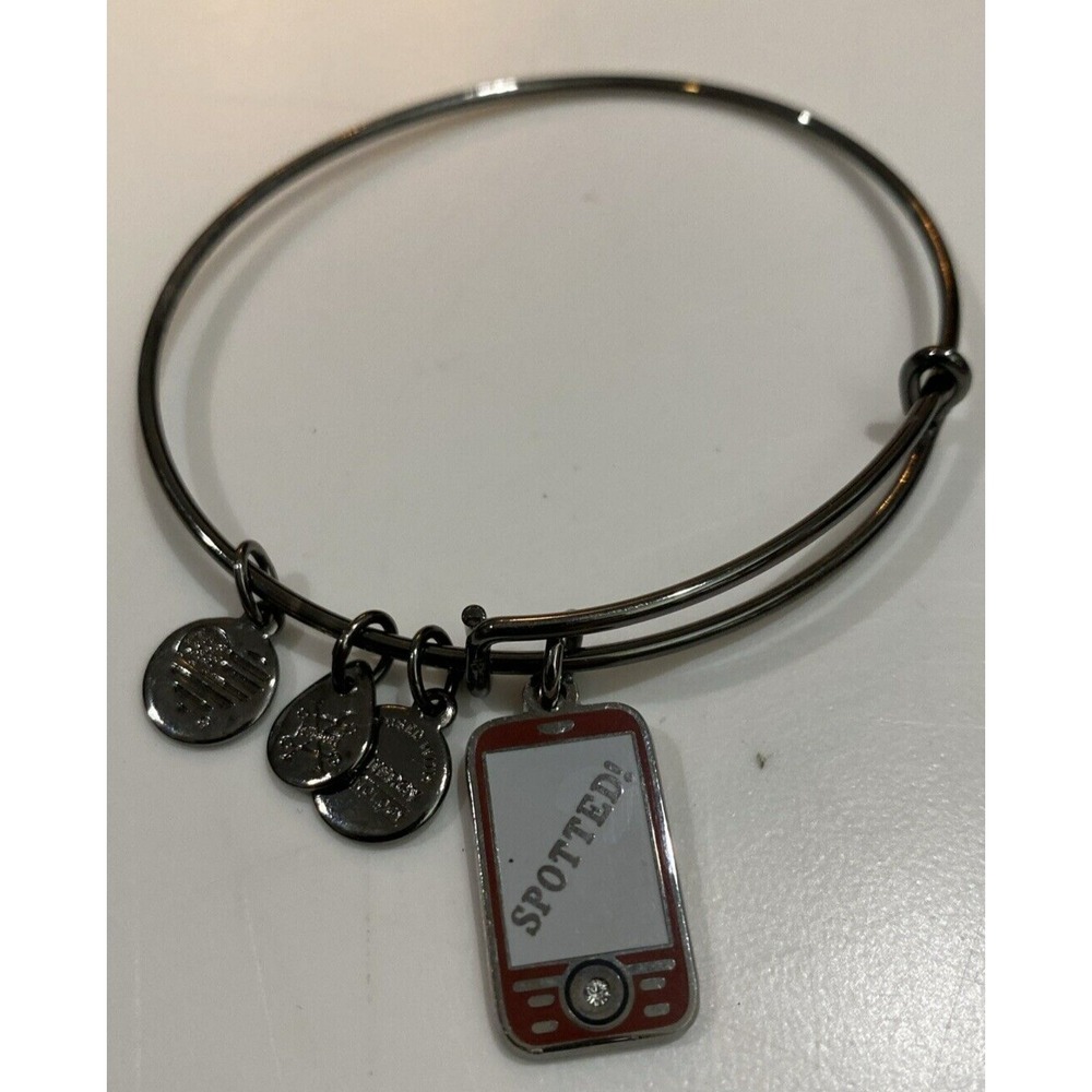 Alex And Ani Gossip Girl "Spotted" Midnight Silver Finish Colored Bracelet